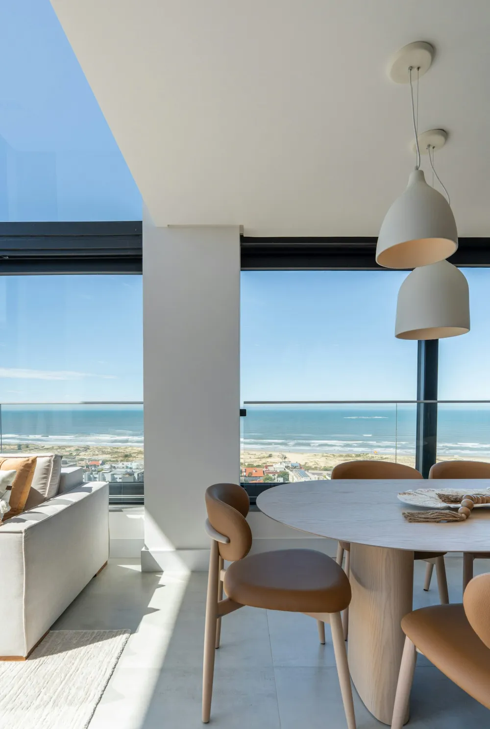 Coastal dining area with an ocean view